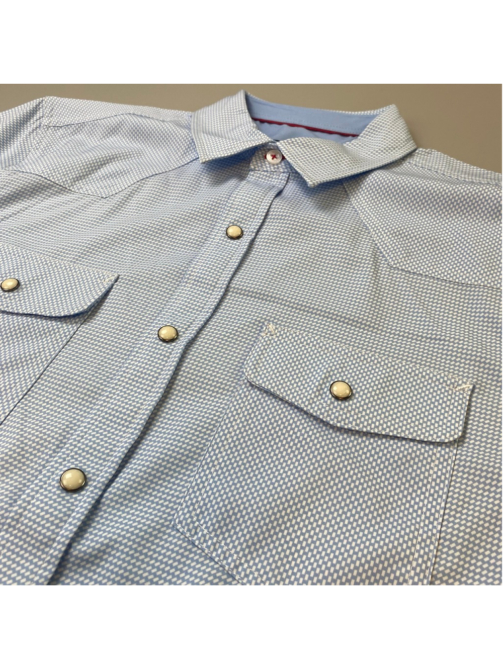 Flag & Anthem Shirt Small Blue White Performance Western Pearl Snap NEW Cowboy